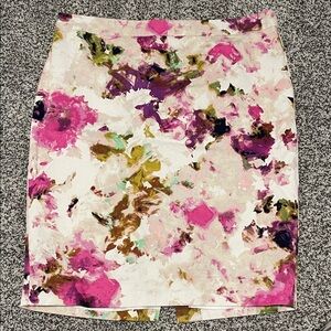 Liz Claiborne Pink and Green Floral Pencil Skirt